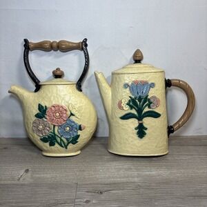 Vintage Cottage Core Home Interiors Floral Tea Pot Burwood Wall Decor 1995 Resin